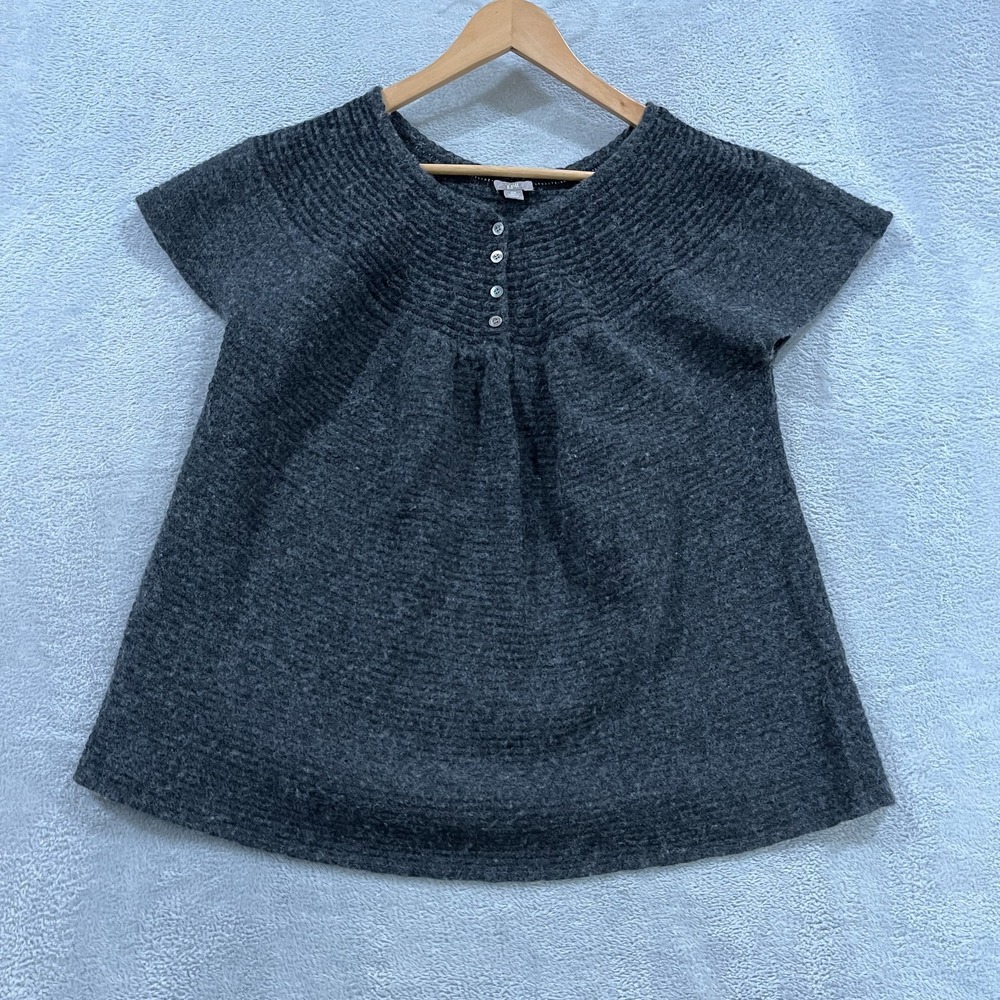 J Jill Sweater Womens 2X Short Sleeve Knit Pullover Top Rabbit Hair Wool Cottage
